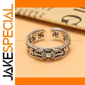 Retro Open Adjustable Men's Silver Ring Fashion Jewelry