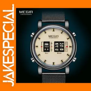 MEGIR MS2137G-BK-3 Men's Quartz Military Watch