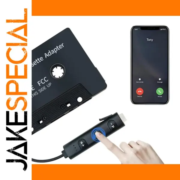 Bluetooth 5.1 Car Cassette Adapter with USB