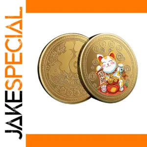 Gold Plated Lucky Cat Replica Coin