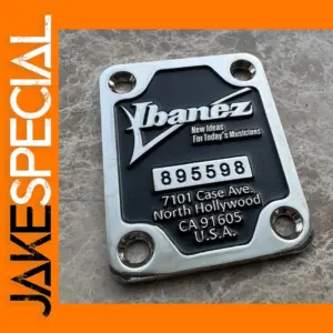 Ibanez Chrome Guitar Neck Plate with Screws