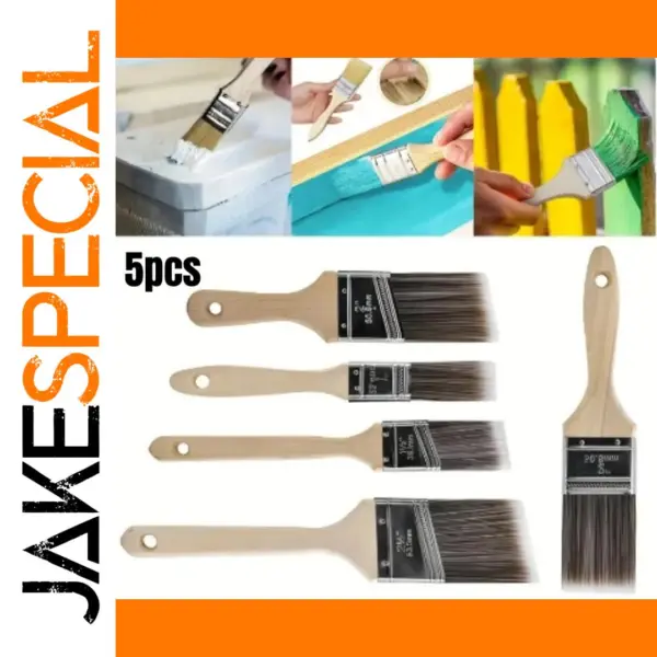 5pcs Wood Paint Brush Set for DIY Projects