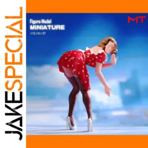Red Skirt Girl Resin Miniature Figurine 1/87-1/24