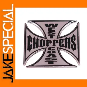 Vintage Motorcycle Cross Brooch Pin Emblem