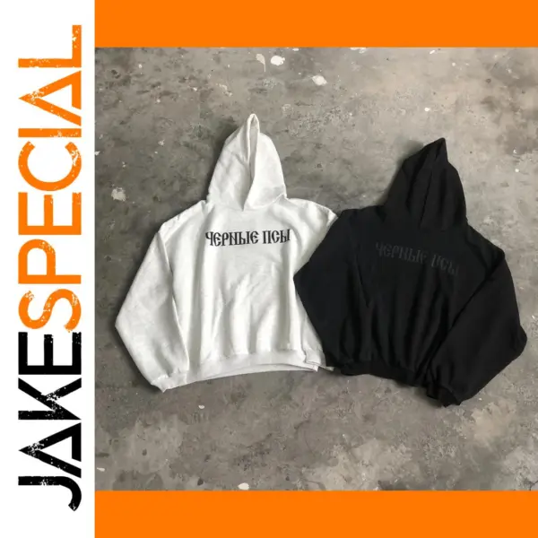 Oversized Printed Velvet Hoodie for Men