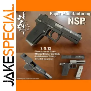 DIY Paper Model Gun Toy Scale 1:1