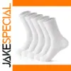 Men's Cotton Crew Socks - 5 Pairs Set