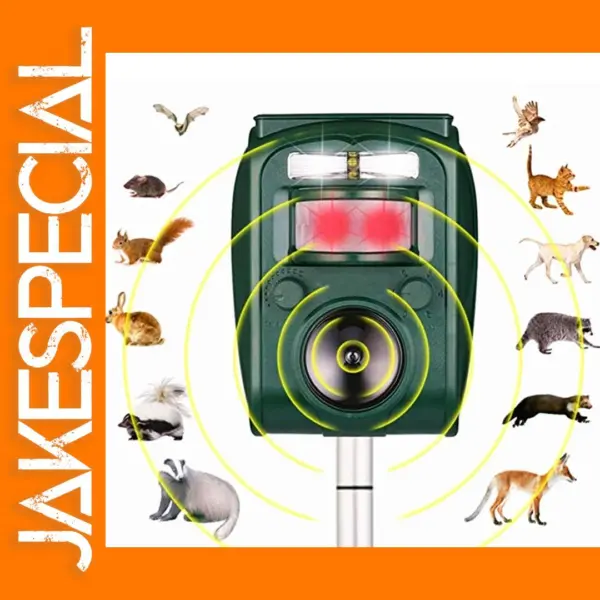 Solar Ultrasonic Animal Repeller with Flashing Light