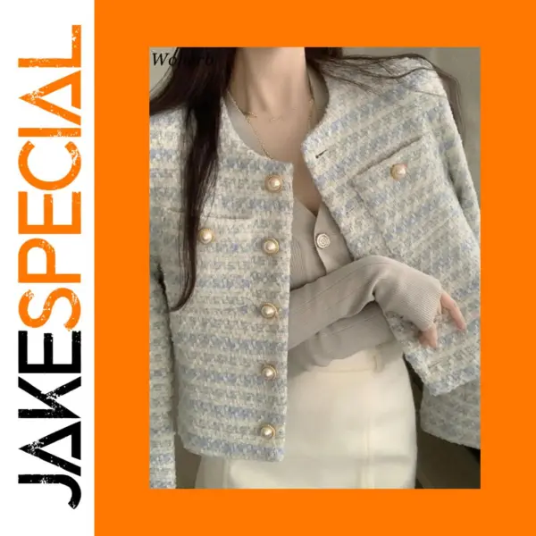 Women's Casual Tweed Striped Jacket 2024