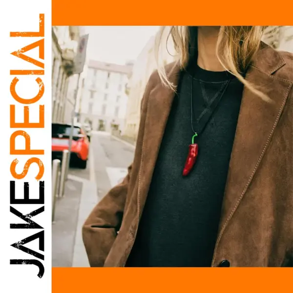 Bohemian Vintage Red Pepper Pendant Necklace
