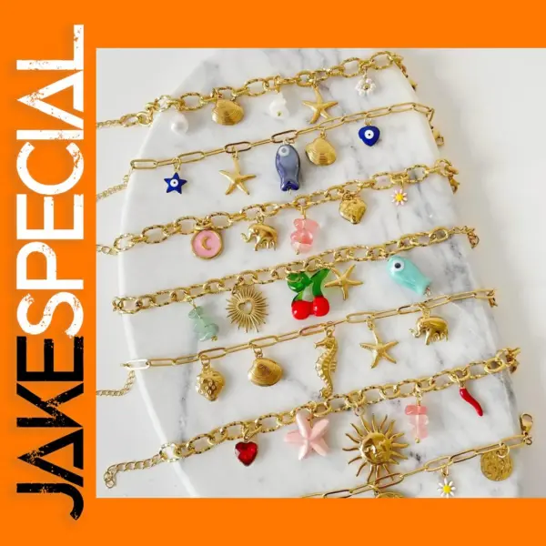 3PCS Stainless Steel Cute Jewelry Charms Set