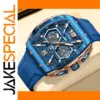 LIGE Men's Luxury Square Silicone Watch