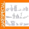 16pcs HO Scale Fountain Model Statues Set
