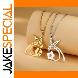 Hummingbird Flower Pendant Necklace for Women