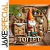 Wooden Toilet Sign with Dwarf Design