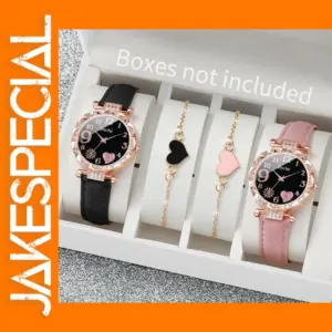4PCS Women's Watches and Bracelet Set
