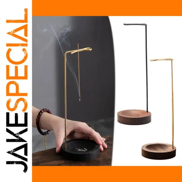 Wooden Incense Stick Holder with Metal Tray