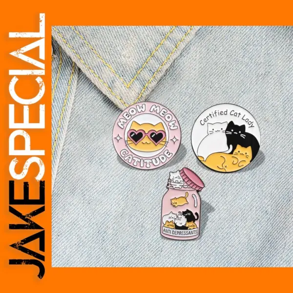Cat Lover Enamel Brooch Trendy Animal Badge
