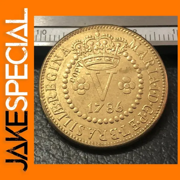 1786 Brazil 5 Reis Copper Replica Coin