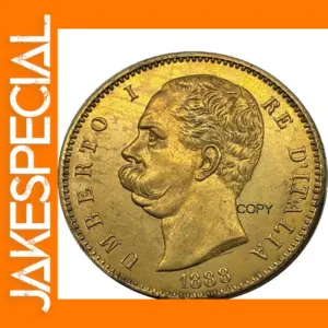 Italy 1888 Umberto I Commemorative Replica Coin