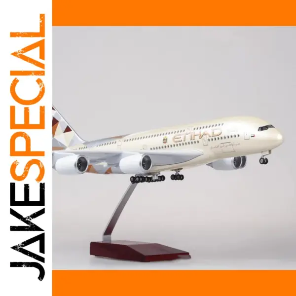 Diecast Etihad A380 Model Airplane with LED