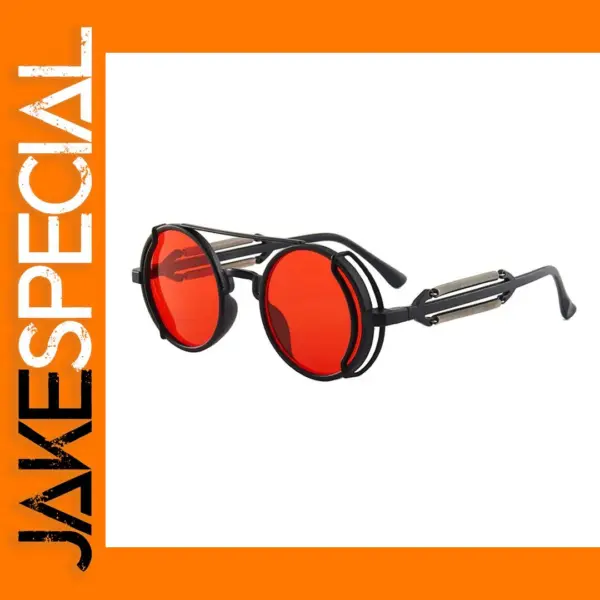 Gothic Steampunk Round Sunglasses for Adults