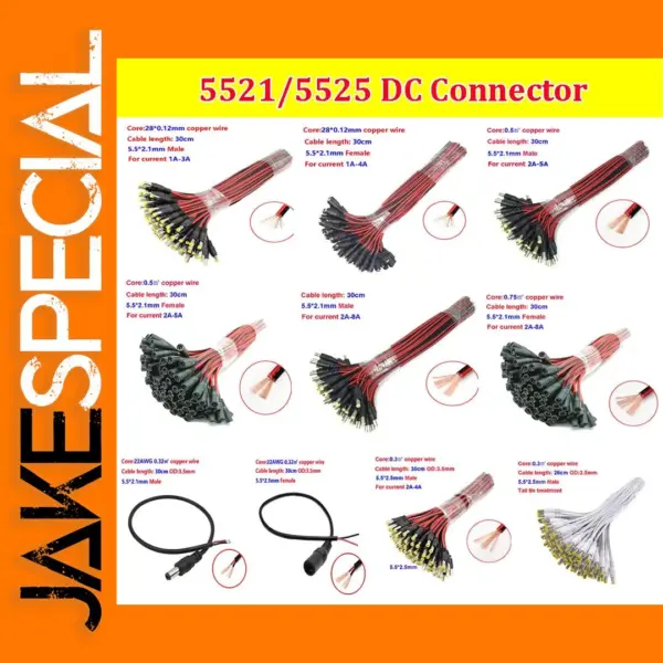 5521 5525 DC Power Cable for CCTV Cameras