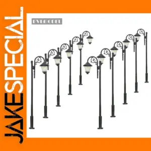 10pcs Warm White N Scale Street Lamps Set