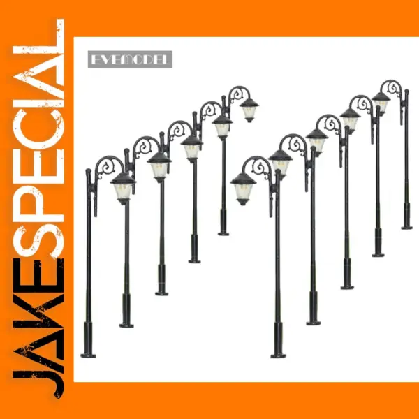 10pcs Warm White N Scale Street Lamps Set