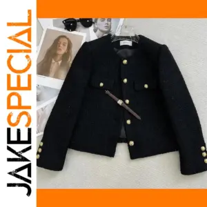 Elegant Women's Short Tweed Coat 2024