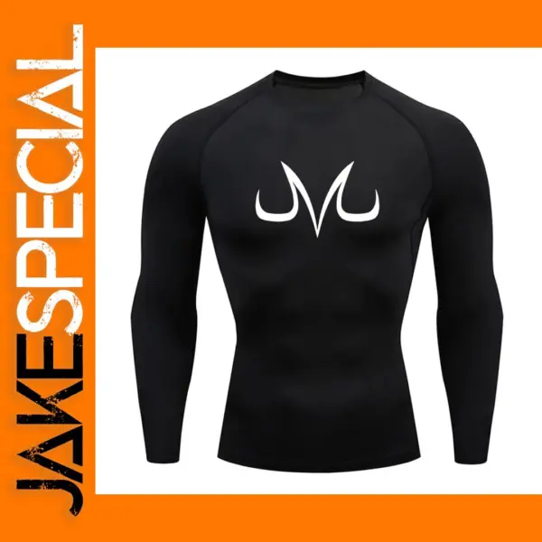 Anime Print Men's Compression Sports Shirt