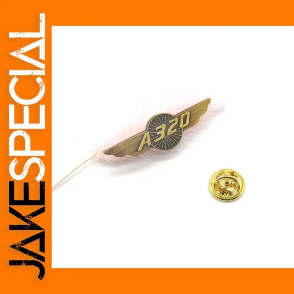 A320 Vintage Bronze Aviation Brooch Pin