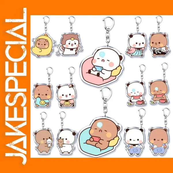 Kawaii Bear Panda Acrylic Keychain Pendant