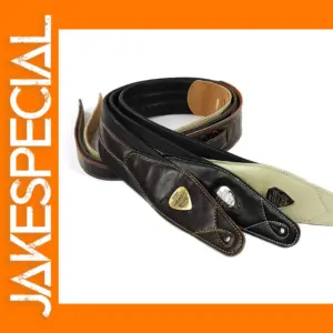 Adjustable Leather Padded Guitar Strap 7cm Wide