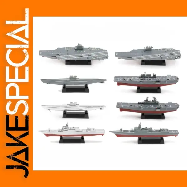 8pcs 1:800 Assembled Warship Model Set