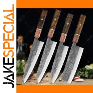 Professional Chef Knife Set with Wood Handle