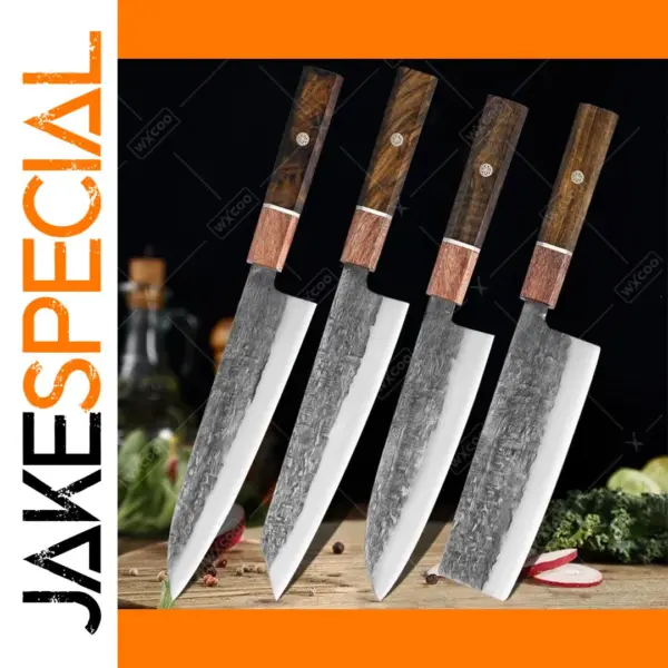 Professional Chef Knife Set with Wood Handle