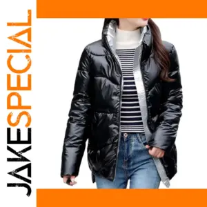 Glossy Winter Cotton Padded Jacket for Women