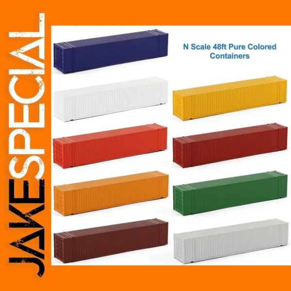 N Scale 48ft Colored Container Set of 9