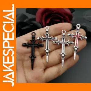 5Pcs Vintage Skeleton Cross Charms Set