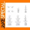 9pcs White Fountain Statue Model Set HO Scale