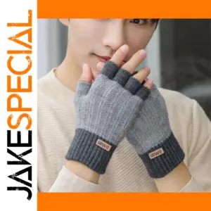 Men's Fingerless Knitted Driving Gloves