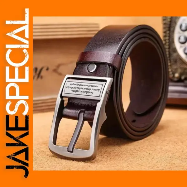 Luxury Cowhide Men's Casual Belt with Buckle
