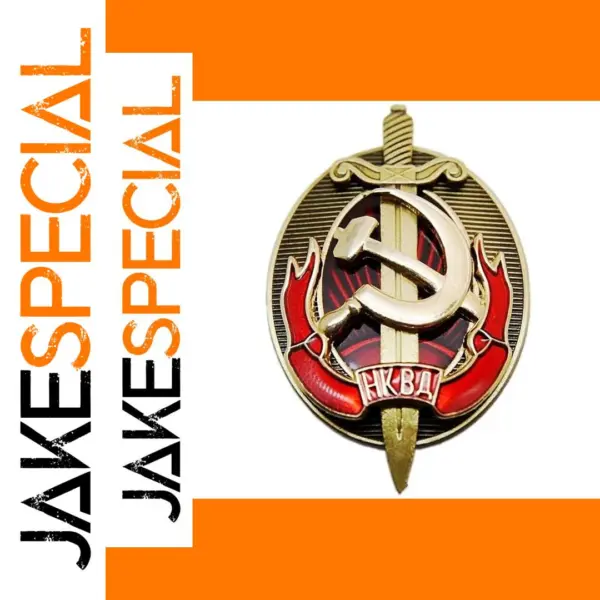 NKVD Copper Shield Badge Antique Style