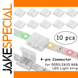 10 PCS 10mm RGB LED Strip Connectors 4-pin