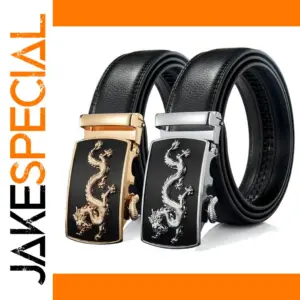 Men's Leather Dragon Belt with Automatic Buckle