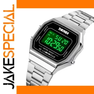 Retro LED Digital Men's Sport Watch Stainless Steel
