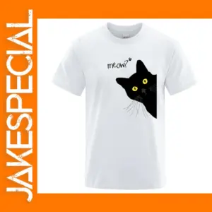 Funny Black Cat Graphic Men's T-Shirt