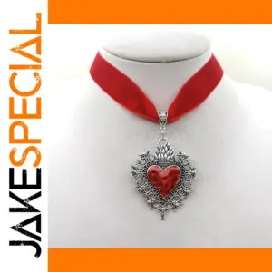 Vintage Gothic Sacred Heart Choker Necklace