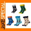 5 Pack Cute Dog Pattern Men's Crew Socks